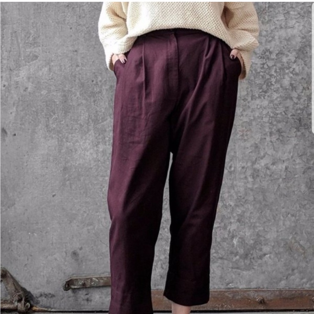 Wray Fielding Pant in Burgundy corduroy